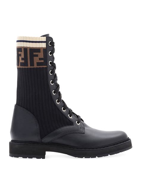 fendi combat boots women's|fendi thigh high sock boots.